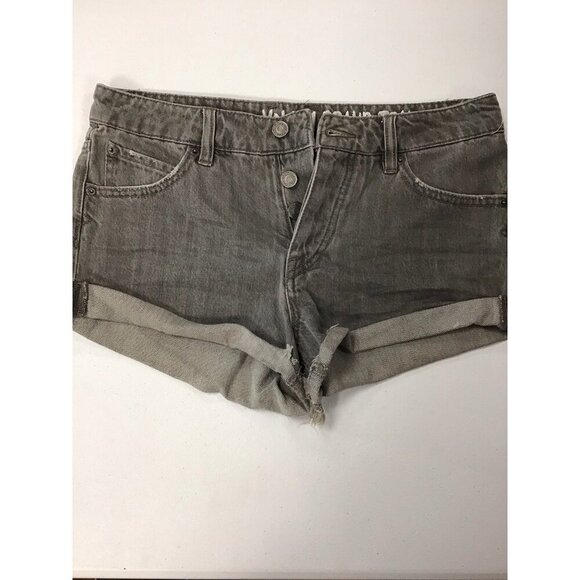 Distressed VTG/Grunge Volcom Gray Button Fly Stoned Rolled Jean Shorts Size 3 🤍 - Picture 1 of 5